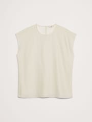 Banana Republic Cream Essential Silk Top - Image 4 of 4