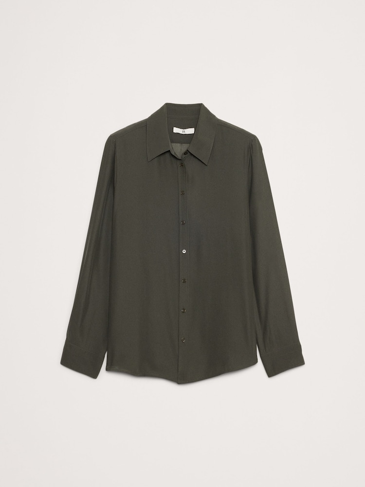 Banana Republic Green The Perfect Silk Shirt - Image 5 of 5