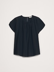 Banana Republic Black Cotton-Silk Tulip-Sleeve Shirt - Image 3 of 3