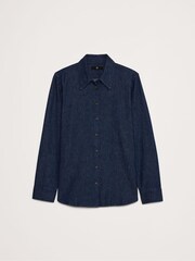 Banana Republic Blue The Perfect Cotton Hemp Shirt - Image 4 of 4