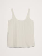 Banana Republic White 100% Silk Sleeveless Vest Top - Image 4 of 4