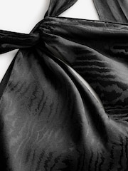 Banana Republic Black Silky Twist Neck Halter Blouse Top - Image 3 of 4