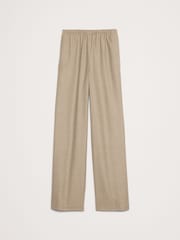 Banana Republic Cream Wool Flannel Pull On Wide-Leg Trousers - Image 5 of 5