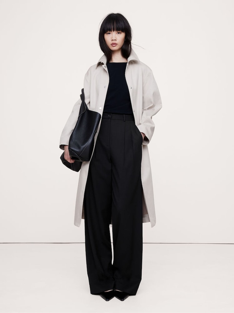 Banana Republic Black Ultra High Waist Wide Leg Trousers - Image 1 of 4