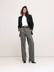 Banana Republic Grey High Wasited Modern Straight Herringbone Trousers - Image 3 of 5