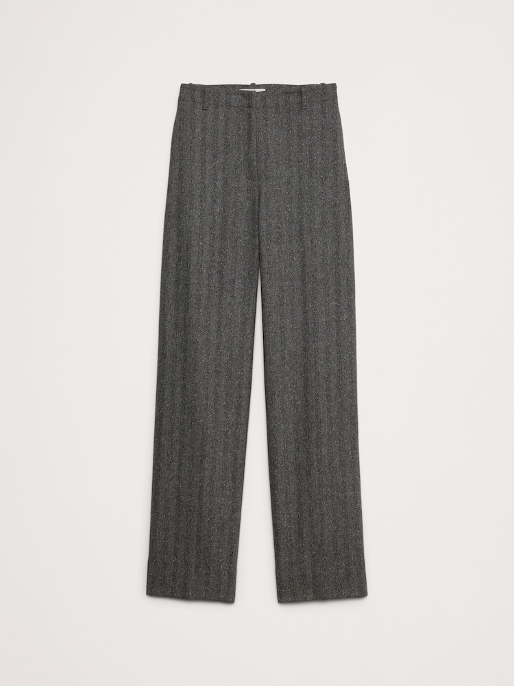 Banana Republic Grey High Wasited Modern Straight Herringbone Trousers - Image 5 of 5