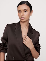 Banana Republic Brown Relaxed Longline Double Breasted Blazer - Image 3 of 4
