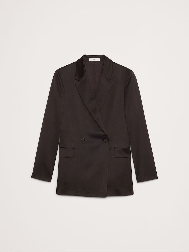 Banana Republic Brown Relaxed Longline Double Breasted Blazer - Image 4 of 4 Banana Republic Brown Relaxed Longline Double Breasted Blazer - Image 4 of 4