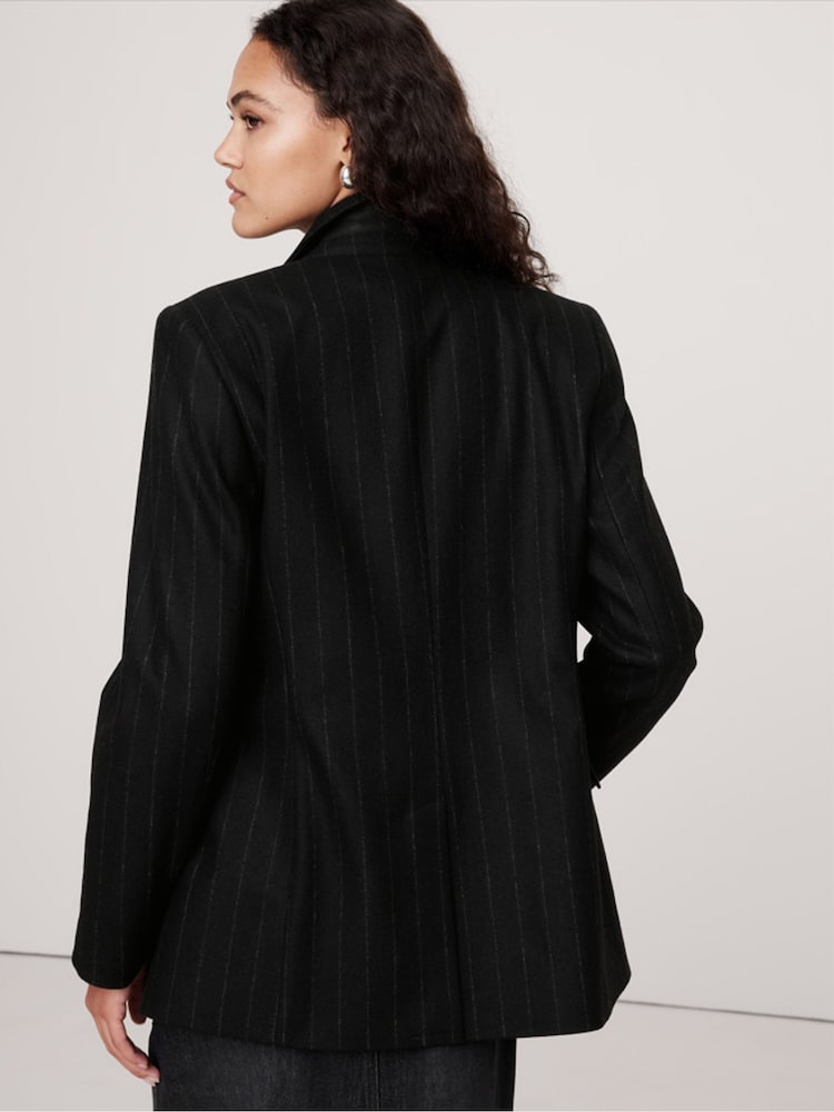 Banana Republic Black Hourglass Italian Flannel Blazer - Image 2 of 5