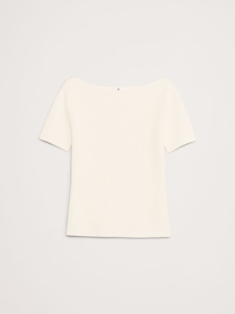Banana Republic White Cece Sculpted Ribbed Tank Top - Image 4 of 4