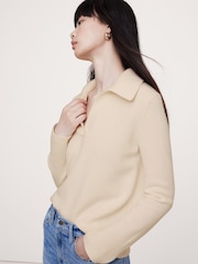 Banana Republic Beige Cashmere Jumper Polo - Image 1 of 5