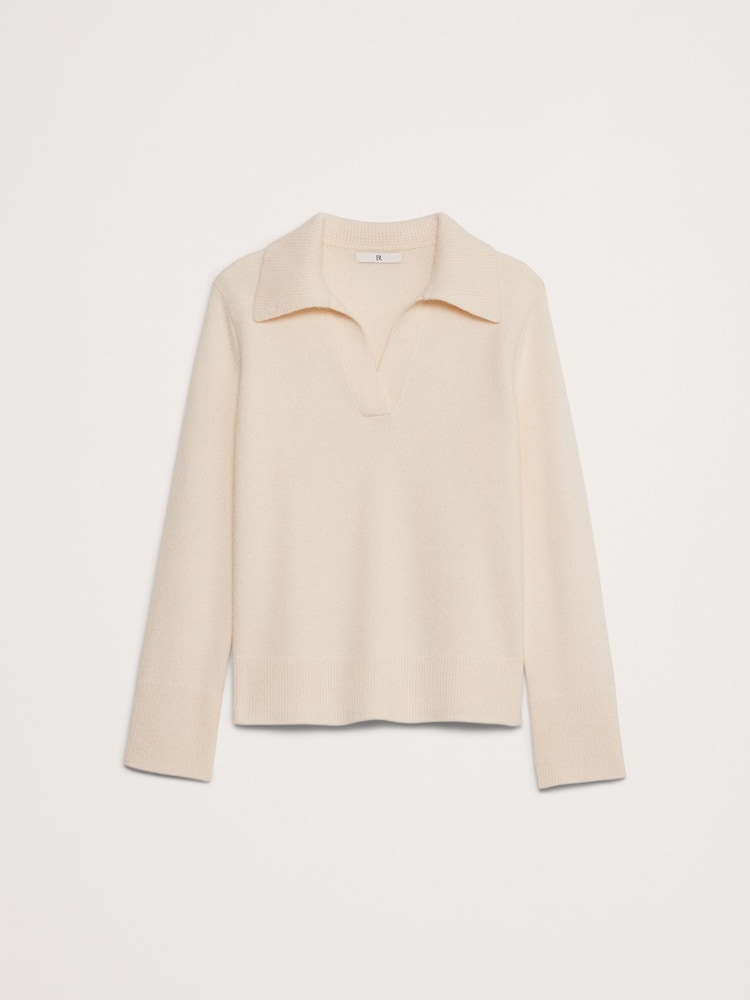 Banana Republic Beige Cashmere Jumper Polo - Image 5 of 5