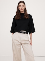 Banana Republic Black Heavyweight Cotton Boxy T-Shirt - Image 1 of 1
