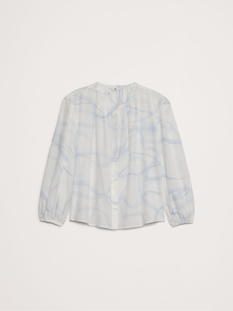 Banana Republic White Cotton Silk Blouse - Image 4 of 4