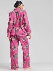 Simply Be Pink Button Through Pyjama Set - Image 2 of 4