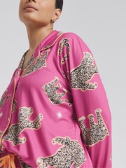 Simply Be Pink Button Through Pyjama Set - Image 4 of 4