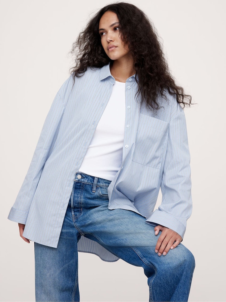 Banana Republic Blue The Oversized Shirt - Image 1 of 1