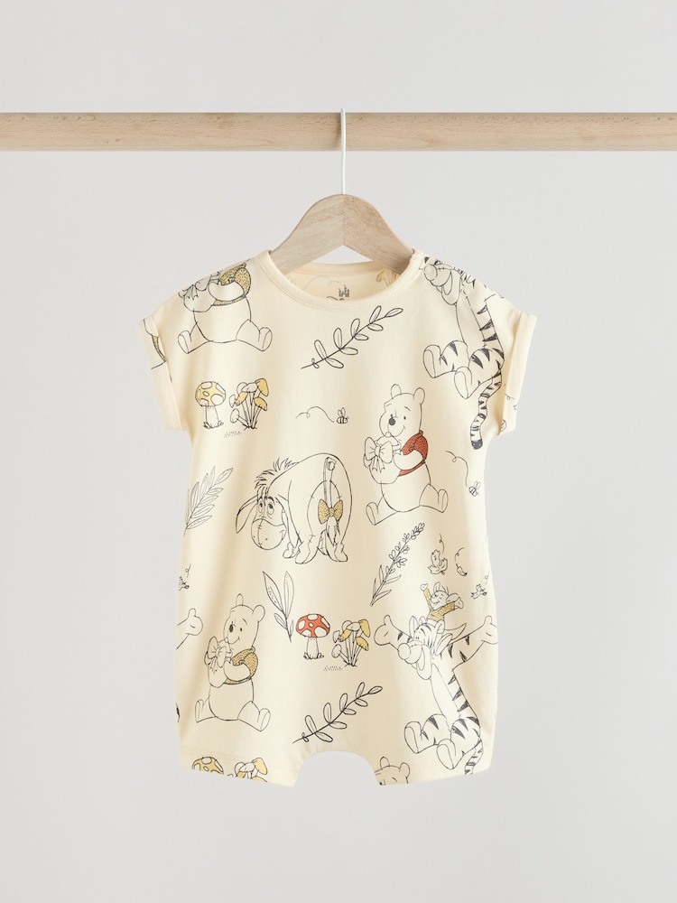Yellow/White Baby Winnie The Pooh Rompers 2 Pack (0mths-3yrs) - Image 2 of 9