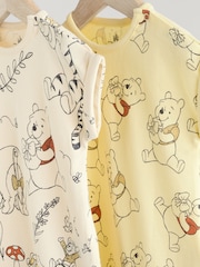 Yellow/White Baby Winnie The Pooh Rompers 2 Pack (0mths-3yrs) - Image 6 of 9