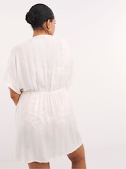 Simply Be White Magisculpt Open Beach Kaftan - Image 2 of 4