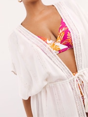Simply Be White Magisculpt Open Beach Kaftan - Image 4 of 4