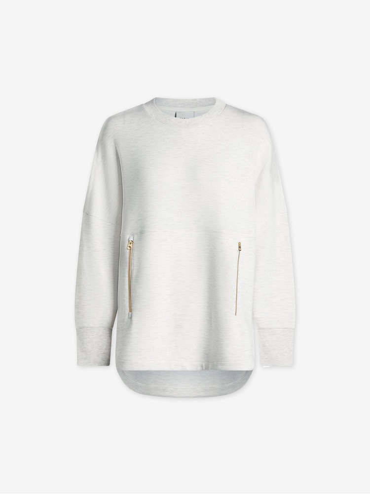 Varley Ivory Marl Paige Longline Sweatshirt - Image 5 of 5