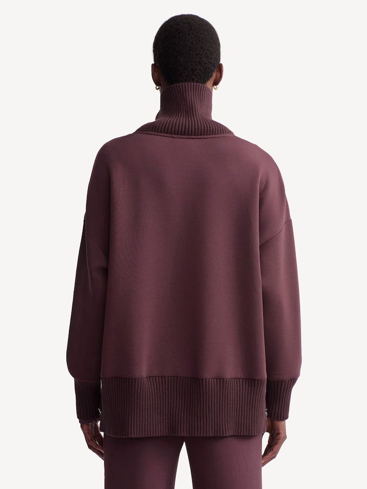 Varley Deep Mahogany Barker High Neck Sweatshirt - Image 2 of 7