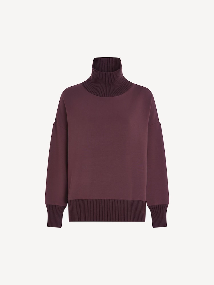 Varley Deep Mahogany Barker High Neck Sweatshirt - Image 7 of 7