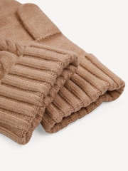 Varley Brown Charlene Cable Knit Mitten Gloves - Image 3 of 4