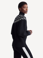 Varley Black Marcie Fairisle Pattern Yoke Knit Jumper - Image 3 of 8