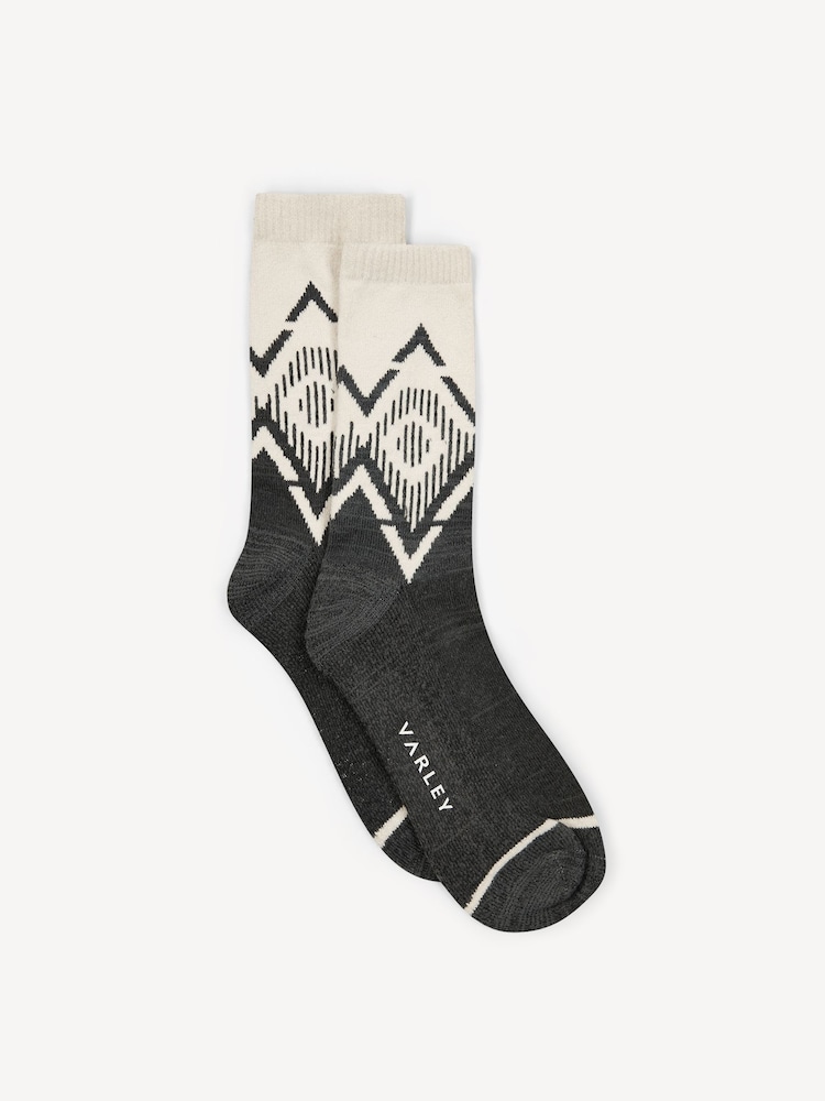 Varley Grey Erica Jacquard Knit Socks - Image 1 of 2