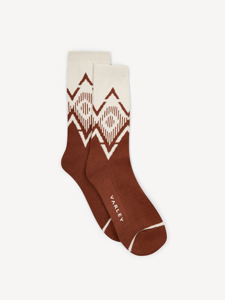 Varley Red Erica Jacquard Knit Socks - Image 1 of 2