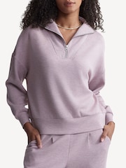 Varley Mauve Marl Hawley Half Zip Sweatshirt - Image 6 of 7