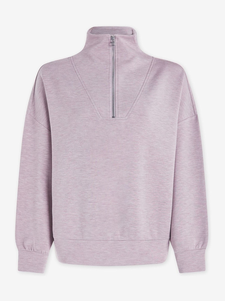 Varley Mauve Marl Hawley Half Zip Sweatshirt - Image 7 of 7