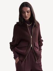 Varley Deep Mahogany Tessa Knit Jacket - Image 1 of 7