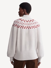 Varley Cream Marcie Fairisle Pattern Yoke Knit Jumper - Image 2 of 8
