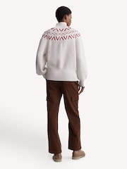 Varley Cream Marcie Fairisle Pattern Yoke Knit Jumper - Image 4 of 8