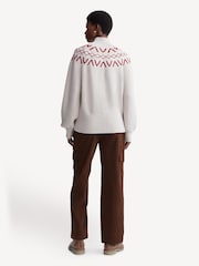 Varley Cream Marcie Fairisle Pattern Yoke Knit Jumper - Image 5 of 8