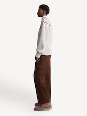 Varley Cream Marcie Fairisle Pattern Yoke Knit Jumper - Image 6 of 8
