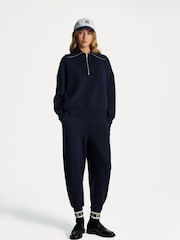 Varley Blue Catherine Half Zip Sweatshirt - Image 4 of 7