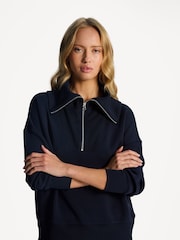 Varley Blue Catherine Half Zip Sweatshirt - Image 5 of 7