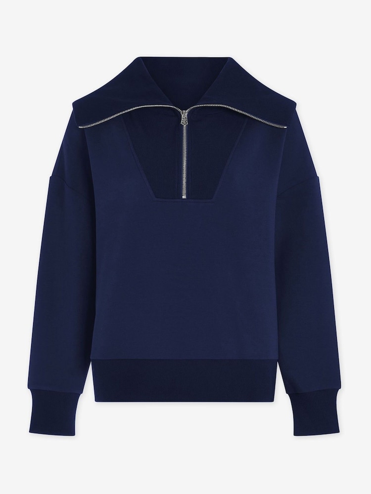 Varley Blue Catherine Half Zip Sweatshirt - Image 7 of 7
