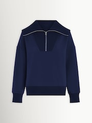 Varley Blue Catherine Half Zip Sweatshirt - Image 8 of 8