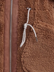 Varley Brown Logan Sherpa Coat - Image 8 of 9