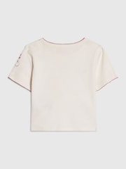 River Island White Sequin Embroidered Baby T-Shirt - Image 2 of 4