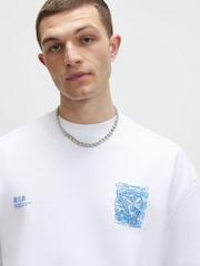 River Island White Oversized Kagawa Snake T-Shirt - Image 3 of 4