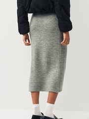 JDY Grey Knitted Midi Skirt - Image 2 of 6