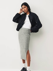 JDY Grey Knitted Midi Skirt - Image 3 of 6