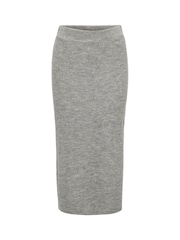 JDY Grey Knitted Midi Skirt - Image 5 of 6