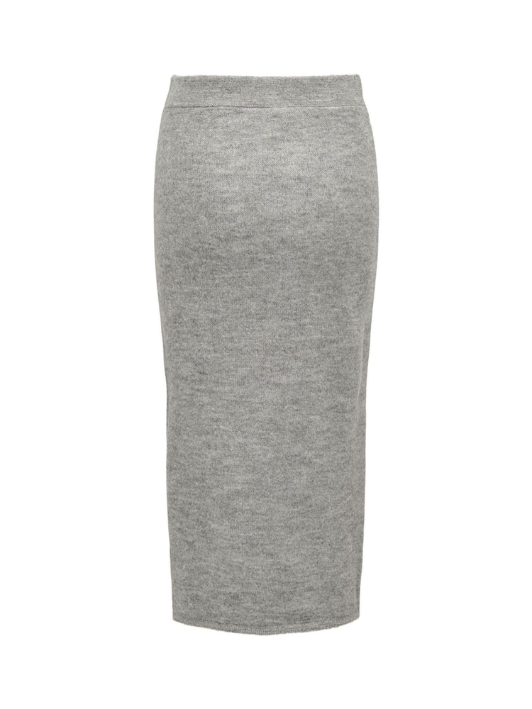 JDY Grey Knitted Midi Skirt - Image 6 of 6